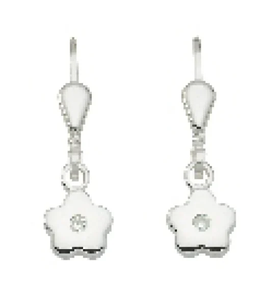 Ohrhänger "Blume" in Silber mit Zirkonia