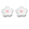 Ohrstecker "Blume" in Silber mit Zirkonia pink