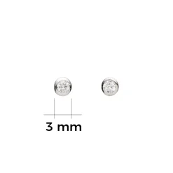 Ohrstecker mit Zirkonia Silber 3 mm