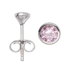 Ohrstecker mit Zirkonia Silber 3 mm