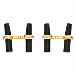 Onyx-Manschettenknöpfe 'Cartier' Tricolor
