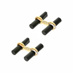 Onyx-Manschettenknöpfe 'Cartier' Tricolor