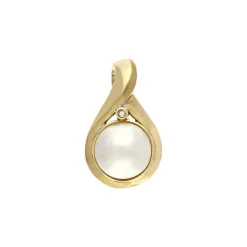 Perl-Clip-Anhänger Gelbgold