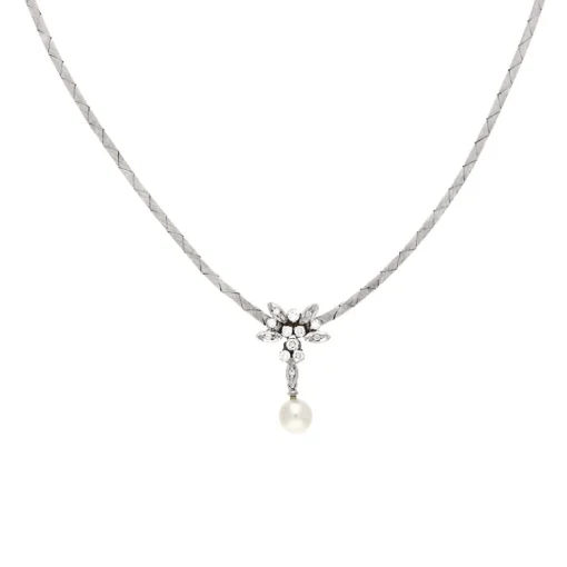 Perl-Collier Weißgold
