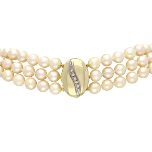 Perlkette Gelbgold