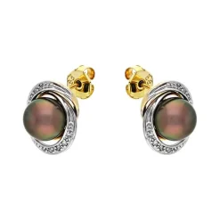 Perl-Ohrstecker Gelbgold