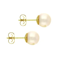 Perl-Ohrstecker Gelbgold