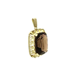 Rauchquarz-Anhänger Gelbgold
