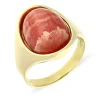 Rhodochrosit-Ring Gelbgold