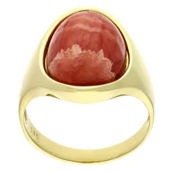 Rhodochrosit-Ring Gelbgold