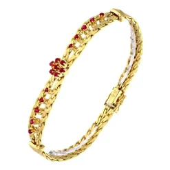 Rubin-Armschmuck Gelbgold