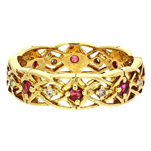 Rubin-Ring Gelbgold