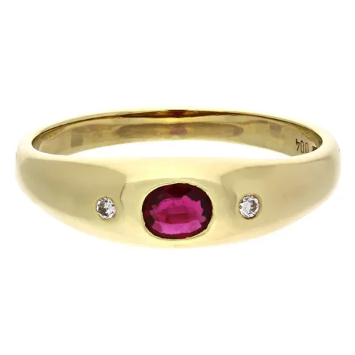 Rubin-Ring Gelbgold