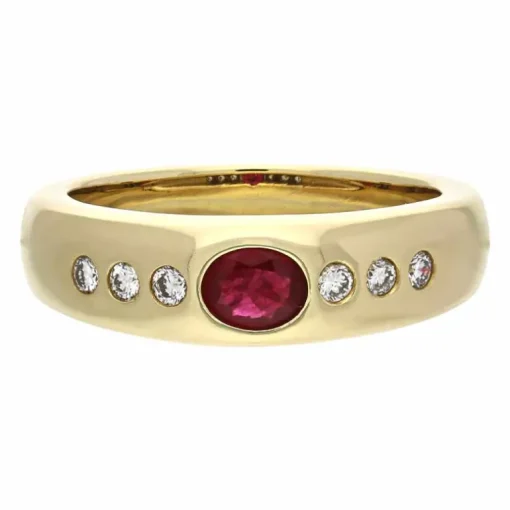 Rubin-Ring Gelbgold