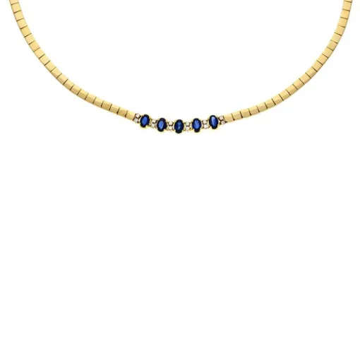 Safir-Collier Gelbgold