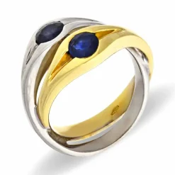 Safir-Ring Bicolor