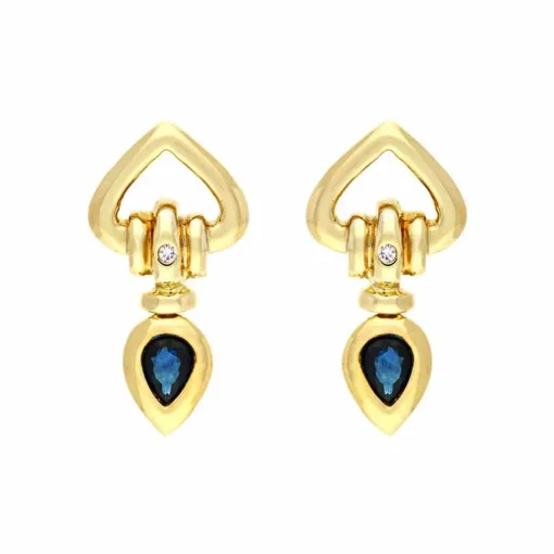 Saphir-Ohrstecker Gelbgold