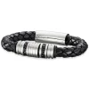 Save Brave, Armband Leder/Edelstahl silber, 19 cm