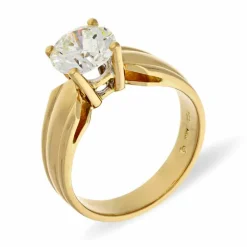 Solitär-Brillant-Ring Gelbgold 2 ct