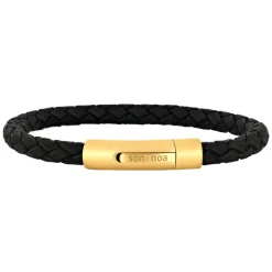 Son of Noa Armband Leder/Edelstahl, vergoldet