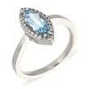 Topas-Ring Silber rhodiniert