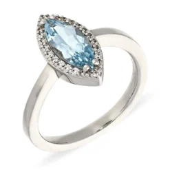 Topas-Ring Silber rhodiniert