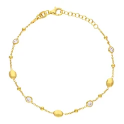 Zirkonia-Armband Silber vergoldet