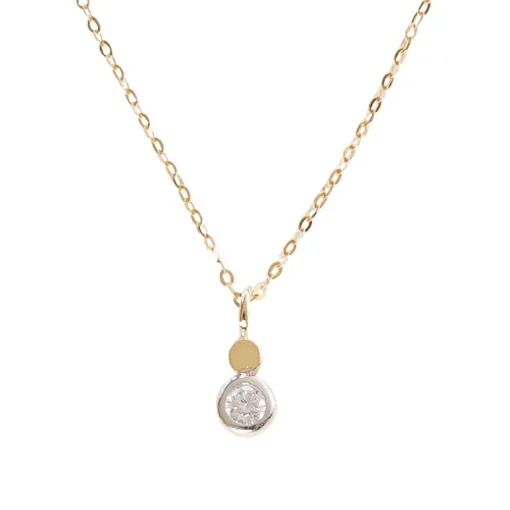 Zirkonia-Halsschmuck Gelbgold